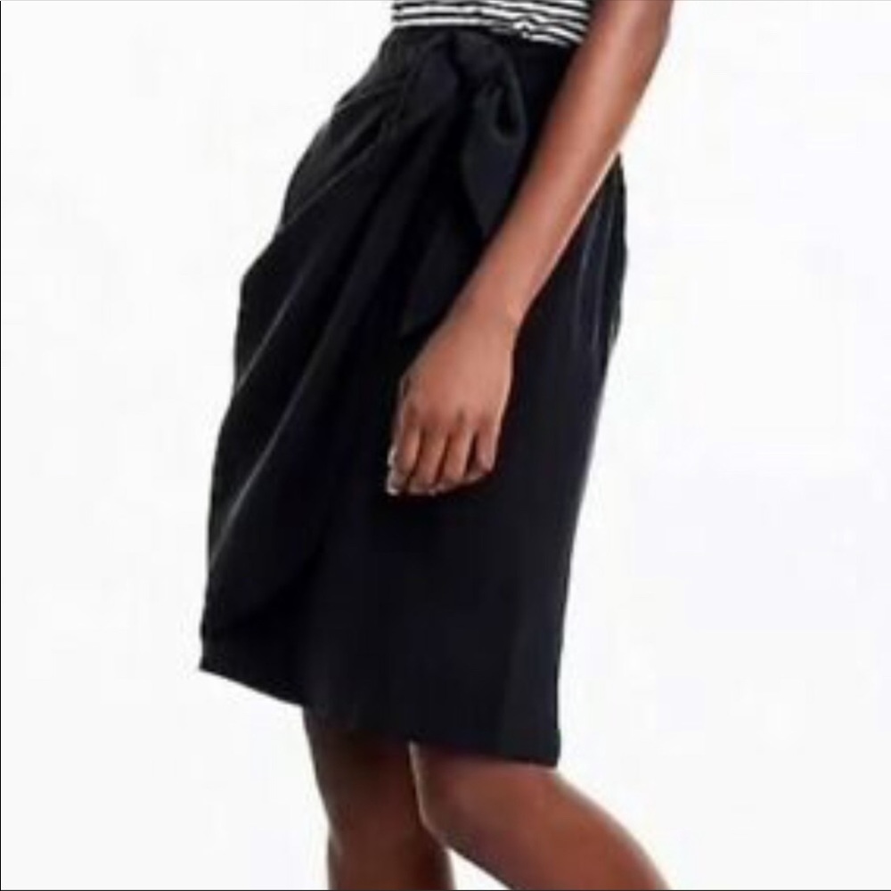 J Crew cupro wrap skirt in black j0725